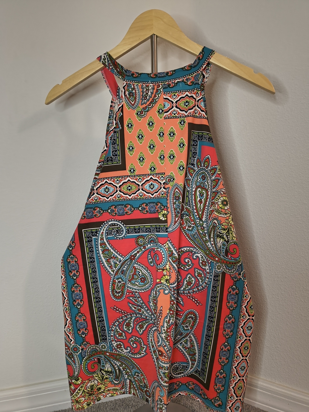 Haptics Coral Paisley Halter Tank Top - Picture 3 of 3